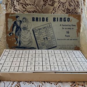 Vintage Bride Bingo Game Set In Original Box For 16 Players
